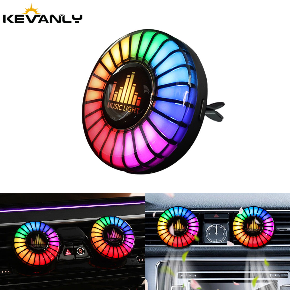 Car Air Freshener Vent - Car Music Rhythm Lamp Car Air