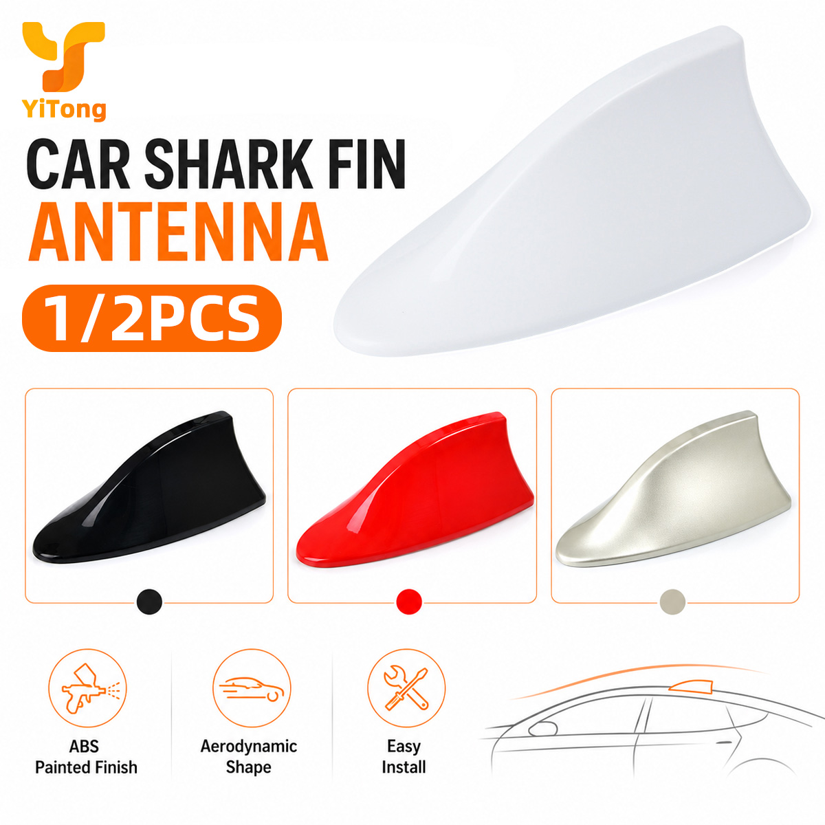 Car Accessories You Need - Yitong 1/2PCS Shark Fin Car Antenna