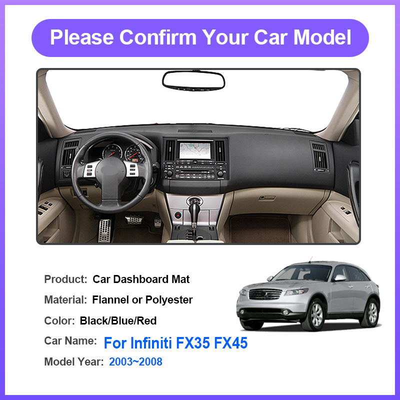 For Infiniti FX35 FX45 2003~20 - Car Anti-Slip Dashboard Mat 评论和价格