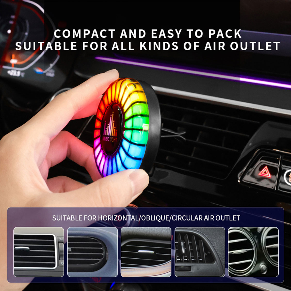 Car Music Rhythm Lamp Car Air  - Car Air Freshener Vent 评论和价格