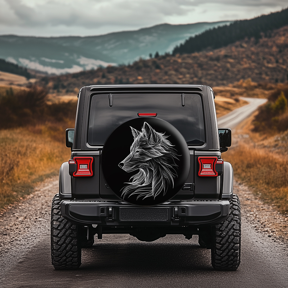 Wolf Head Graphic Tire Cover P - Car Accessories Exterior 评论和价格